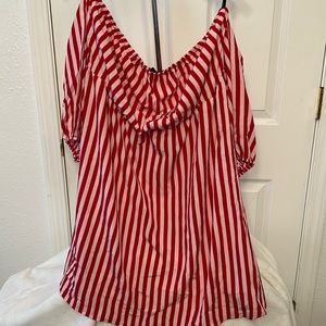 Striped plus size dress